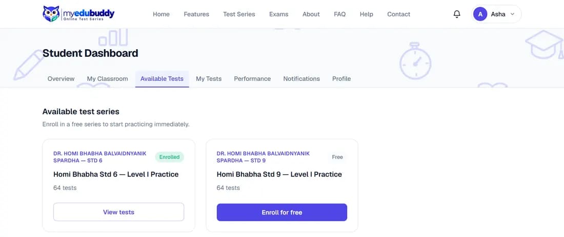 Test series you can enrol in