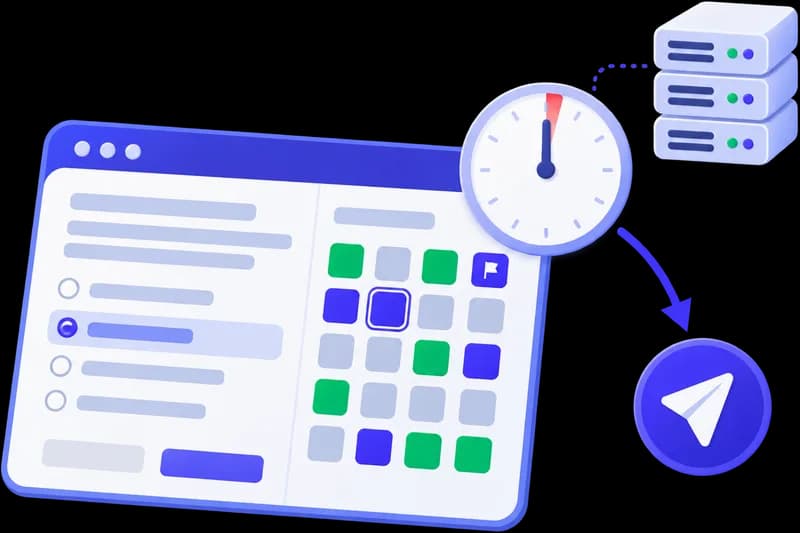 An exam screen with a question palette, a countdown timer and a submit arrow