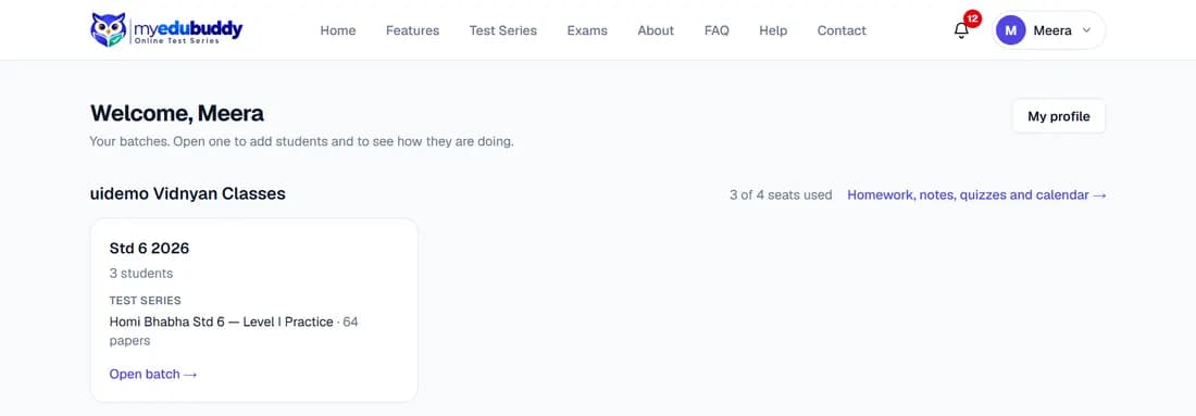 A teacher's batches